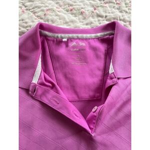 Adidas ClimaCool Womens Golf Polo Shirt Pink Textured Diamond Pattern Size S